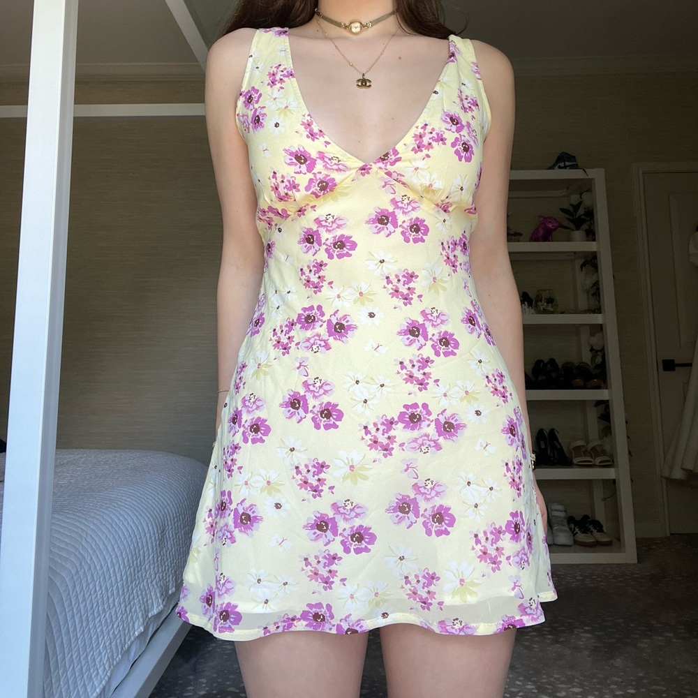 Princess polly yellow floral dress